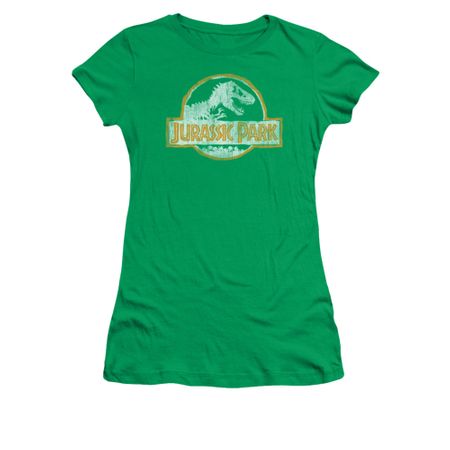 Jurassic Park Shirt Juniors Jp Orange Kelly Green Tee T-Shirt