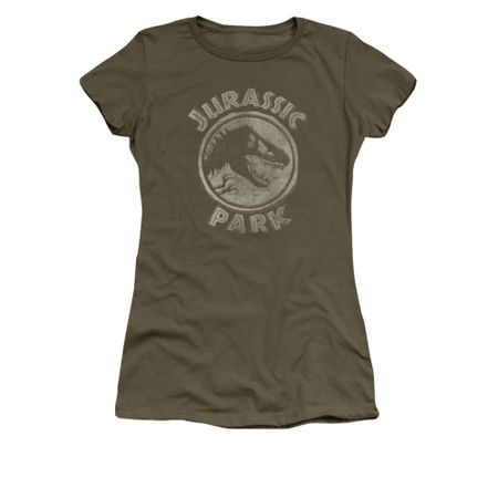 Jurassic Park Shirt Juniors Jp Stamp Military Green Tee T-Shirt