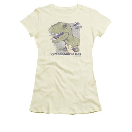 Jurassic Park Shirt Juniors Retro Rex Cream Tee T-Shirt