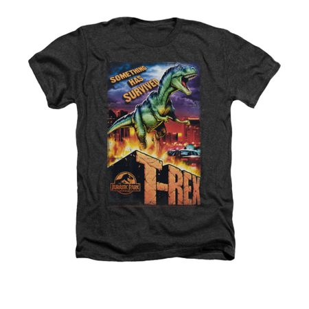Jurassic Park Shirt Rex In The City Adult Heather Charcoal Tee T-Shirt