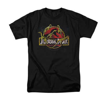 Jurassic Park Shirt Something Has Survived Adult Black Tee T-Shirt