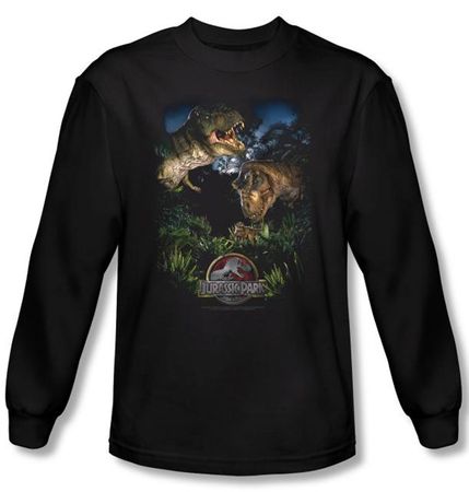 Jurassic Park T-shirt Movie Happy Family Adult Black Long Sleeve Shirt