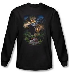 Jurassic Park T-shirt Movie Happy Family Adult Black Long Sleeve Shirt