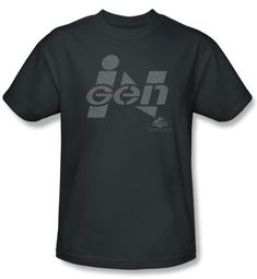Jurassic Park T-shirt Movie Ingen Logo Adult Charcoal Tee Shirt