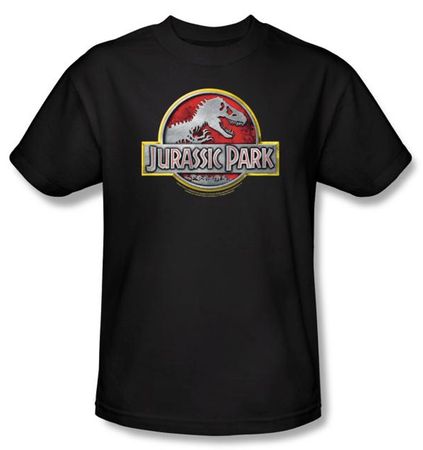 Jurassic Park T-shirt Movie Logo Adult Black Tee Shirt