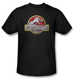 Jurassic Park T-shirt Movie Logo Adult Black Tee Shirt