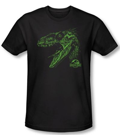 Jurassic Park T-shirt Movie Spino Mount Adult Black Slim Fit Shirt