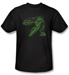 Jurassic Park T-shirt Movie Spino Mount Adult Black Tee Shirt