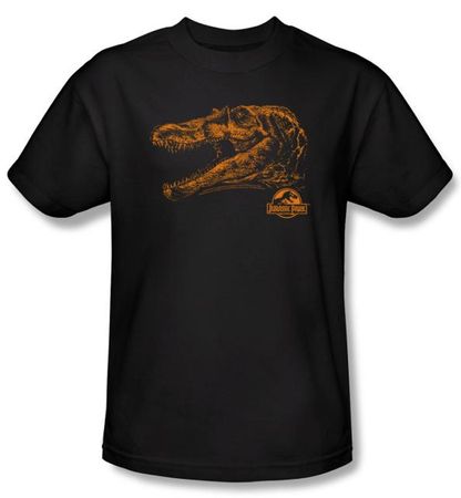 Jurassic Park T-shirt Movie Spino Mount Adult Black Tee Shirt