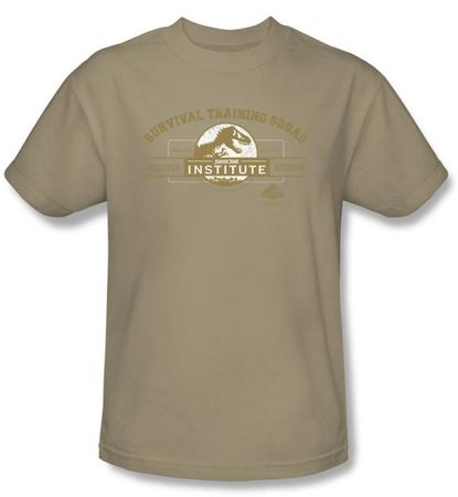 Jurassic Park T-shirt Movie Survival Training Camp Adult Sand Shirt