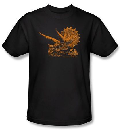 Jurassic Park T-shirt Movie Tri Dinosaur Mount Adult Black Tee Shirt