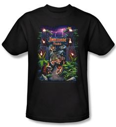 Jurassic Park T-shirt Movie Welcome To The Park Adult Black Tee Shirt