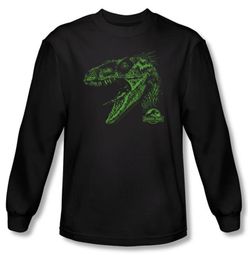Jurassic Park T-shirt Spino Mount Adult Black Long Sleeve Tee Shirt