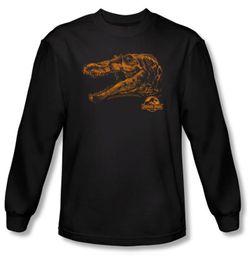 Jurassic Park T-shirt Spino Mount Adult Black Long Sleeve Tee Shirt