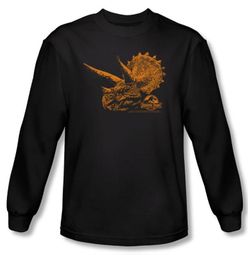 Jurassic Park T-shirt Tri Dinosaur Mount Adult Black Long Sleeve Tee