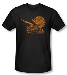 Jurassic Park T-shirt Tri Dinosaur Mount Adult Black Slim Fit Shirt