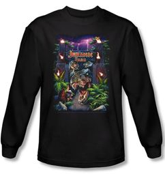 Jurassic Park T-shirt Welcome To The Park Adult Black Long Sleeve