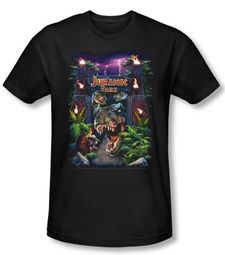 Jurassic Park T-shirt Welcome To The Park Adult Black Slim Fit Shirt