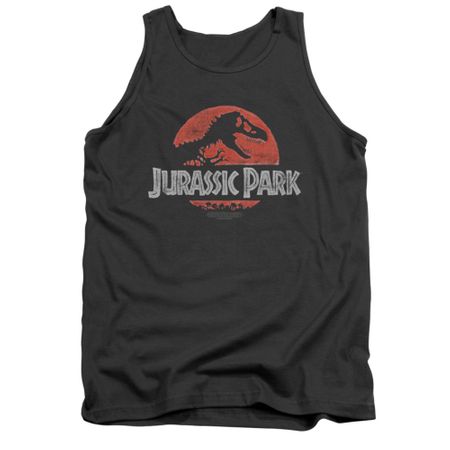 Jurassic Park Tank Top Faded Logo Charcoal Tanktop
