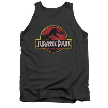 Jurassic Park Tank Top Stone Logo Charcoal Tanktop
