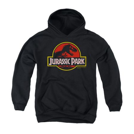 Jurassic Park Youth Hoodie Classic Logo Black Kids Hoody
