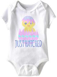 Just Hatched Funny Baby Romper White Infant Babies Creeper Just Hatched Funny Baby Romper White Infant Babies Creeper
