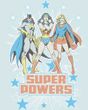 Justice League - Female Super Powers Light Blue Adult Tee