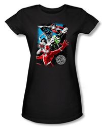 Justice League Juniors T-shirt Galactic Attack Black Tee Shirt