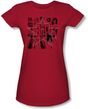 Justice League Juniors T-shirt Superheroes Five Stars Red Tee Shirt