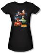 Justice League Juniors T-shirt Superheroes Group Portrait Black Shirt