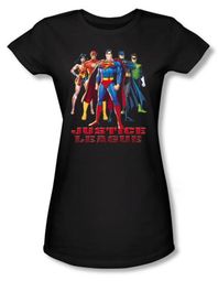 Justice League Juniors T-shirt Superheroes In League Black Tee Shirt