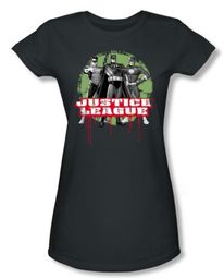 Justice League Juniors T-shirt Superheroes JLA Trio Charcoal Tee Shirt