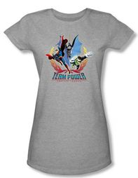 Justice League Juniors T-shirt Team Power Heather Gray Tee Shirt