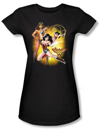 Justice League Juniors T-shirt Wonder Woman Black Tee Shirt