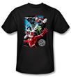 Justice League Kids T-shirt Galactic Attack Youth Black Tee Shirt
