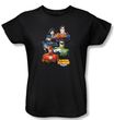 Justice League Ladies Superheroes T-shirt - Group Portrait Black Tee