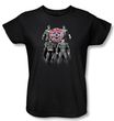 Justice League Ladies Superheroes T-shirt - Shades Of Gray Black Tee