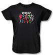 Justice League Ladies Superheroes T-shirt - The Big Five Black Tee