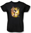 Justice League Ladies Superheroes T-shirt - Wonder Woman Black Tee