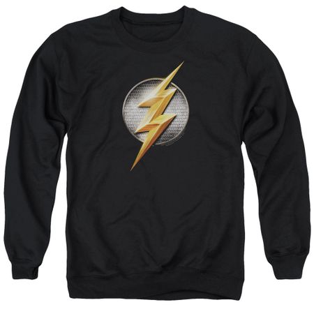 Justice League Movie Flash Logo Adult Black Sweatshirt
