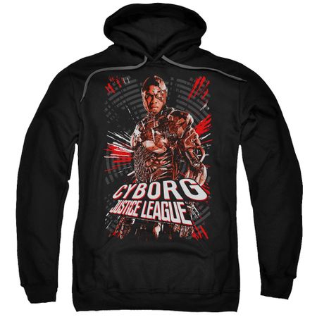 Justice League Movie Hoodie Cyborg Profile Black Sweatshirt Hoody