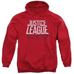 Justice League Movie Hoodie Distressed Logo Red Sweatshirt Hoody