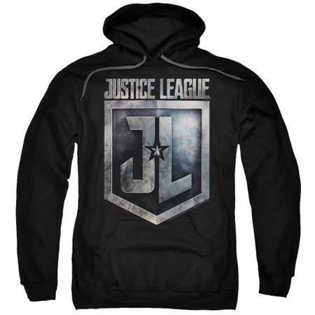 Justice League Movie Hoodie Shield Logo Black Sweatshirt Hoody