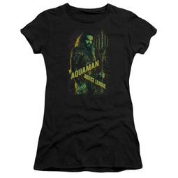 Justice League Movie Juniors Shirt Aquaman Black T-Shirt