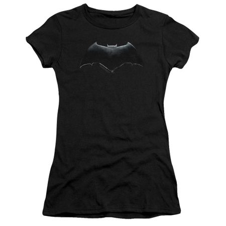 Justice League Movie Juniors Shirt Batman Logo Black T-Shirt