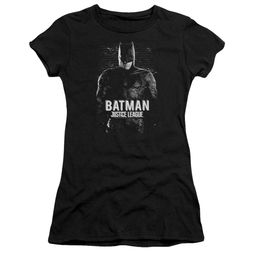 Justice League Movie Juniors Shirt Batman Profile Black T-Shirt