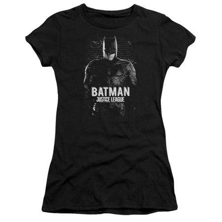Justice League Movie Juniors Shirt Batman Profile Black T-Shirt