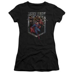 Justice League Movie Juniors Shirt Charge Black T-Shirt