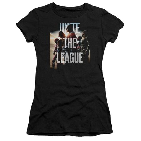 Justice League Movie Juniors Shirt Dawn Unite the League Black T-Shirt