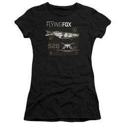 Justice League Movie Juniors Shirt Flying Fox Black T-Shirt